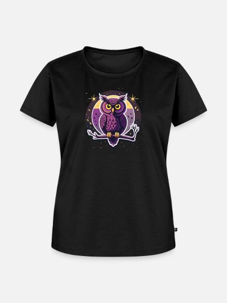 Dunkle Eule - Frauen Premium Bio T-Shirt - Schwarz