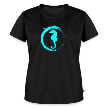Seepferdchen - Frauen Premium Bio T-Shirt - Schwarz - Vorne - Selfina (174cm)