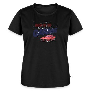 Zurück in der Garage - Frauen Premium Bio T-Shirt - Schwarz - Vorne - Selfina (174cm)