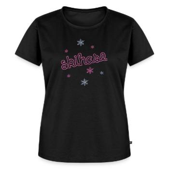 Skihase Ski Skisport Skifahren Skihaserl - Frauen Premium Bio T-Shirt - Schwarz - Vorne - Selfina (174cm)
