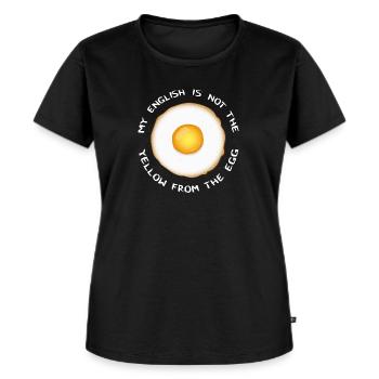 My English - Frauen Premium Bio T-Shirt - Schwarz - Vorne - Selfina (174cm)