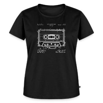 Retro-Kassette - Frauen Premium Bio T-Shirt - Schwarz - Vorne - Selfina (174cm)