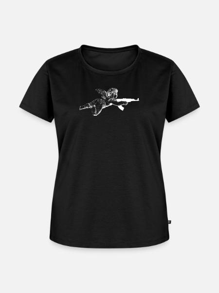 Engel mit AK-47 - Frauen Premium Bio T-Shirt - Schwarz