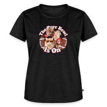 The Purr Bowl Is On T-Shirt - Women's Premium Organic T-shirt - black - Front - Selfina (174cm)