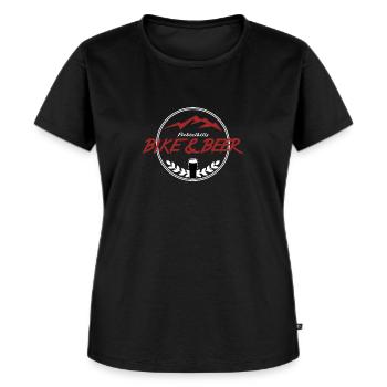 Bike & Beer red-line - Women's Premium Organic T-shirt - black - Front - Selfina (174cm)