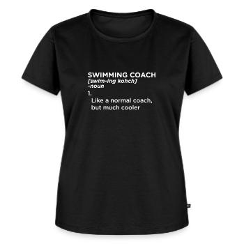 Entraîneur de natation - T-shirt Premium bio Femme - noir - Devant - Selfina (174cm)