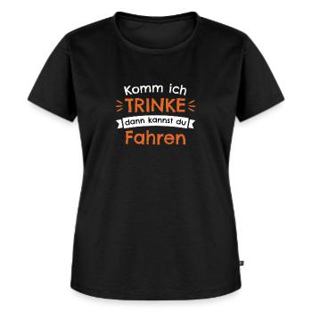 Saufen Spruch lustig Fahrer Auto Geschenk Party - Frauen Premium Bio T-Shirt - Schwarz - Vorne - Selfina (174cm)