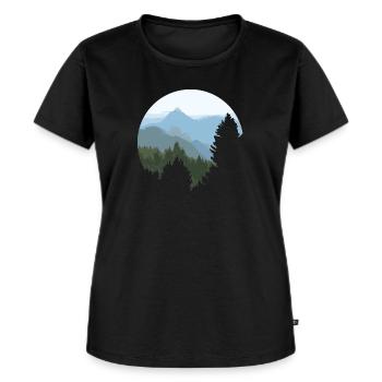 Einsamer Berg - Frauen Premium Bio T-Shirt - Schwarz - Vorne - Selfina (174cm)