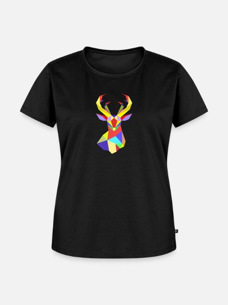 geometrische Hirsche - Frauen Premium Bio T-Shirt - Schwarz