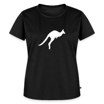 Känguru - Frauen Premium Bio T-Shirt - Schwarz - Vorne - Selfina (174cm)
