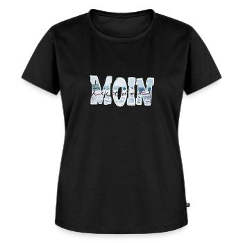 Moin Meer - Frauen Premium Bio T-Shirt - Schwarz - Vorne - Selfina (174cm)