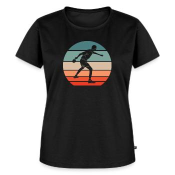 Tennis de table joueur de tennis de table raquette de tennis de table - T-shirt Premium bio Femme - noir - Devant - Selfina (174cm)