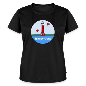 Leuchtturm Wangerooge Liebe Hochzeit - Frauen Premium Bio T-Shirt - Schwarz - Vorne - Selfina (174cm)