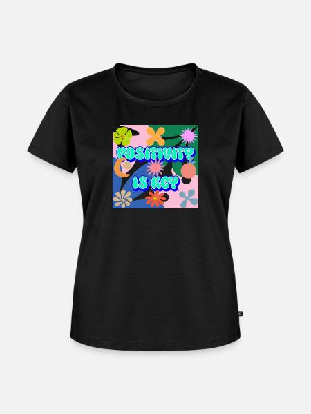Positivity is key - Frauen Premium Bio T-Shirt - Schwarz
