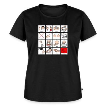 Minivokabular „Was zusammen machen” - Frauen Premium Bio T-Shirt - Schwarz - Vorne - Selfina (174cm)