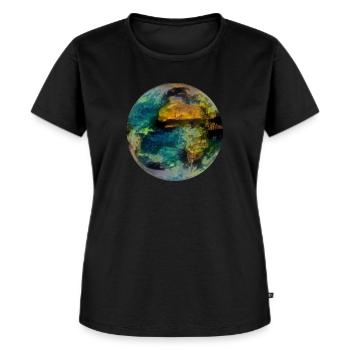 Planète terre - T-shirt Premium bio Femme - noir - Devant - Selfina (174cm)