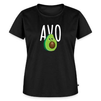 Avocado Avo Partner Paar Freunde - Geschenkidee - Frauen Premium Bio T-Shirt - Schwarz - Vorne - Selfina (174cm)