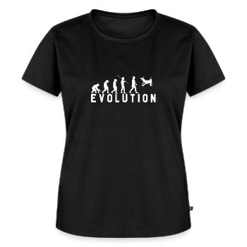 Turnen Gerätturnen Geräteturnen Evolution Geschenk - Frauen Premium Bio T-Shirt - Schwarz - Vorne - Selfina (174cm)