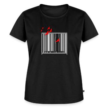 Vogel Vögel  Freiheits-Kommunismus - Frauen Premium Bio T-Shirt - Schwarz - Vorne - Selfina (174cm)