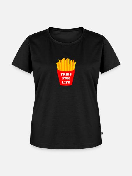 Fries Pommes - Frauen Premium Bio T-Shirt - Schwarz
