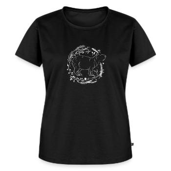 Capybara - Frauen Premium Bio T-Shirt - Schwarz - Vorne - Selfina (174cm)