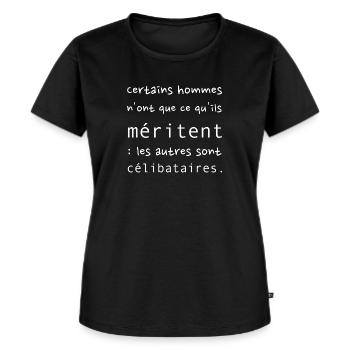 Humour Homme - T-shirt Premium bio Femme - noir - Devant - Selfina (174cm)