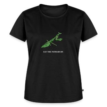 Patriarchy Feminist Feminismus Geschenk - Frauen Premium Bio T-Shirt - Schwarz - Vorne - Selfina (174cm)