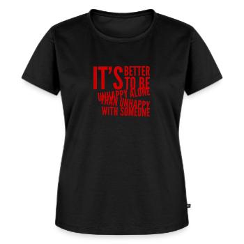 unglücklich und einsam - Frauen Premium Bio T-Shirt - Schwarz - Vorne - Selfina (174cm)