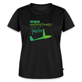 Segelfliegen Segelflieger - Frauen Premium Bio T-Shirt - Schwarz - Vorne - Selfina (174cm)