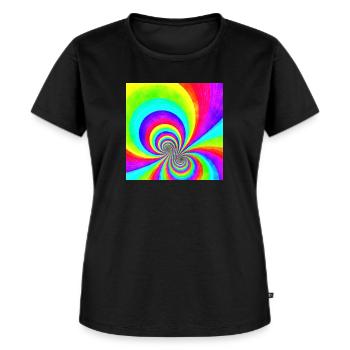 Flower Power Rainbow - Multi Swirl 2A - T-shirt Premium bio Femme - noir - Devant - Selfina (174cm)