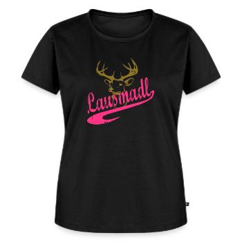 lausmadl - Frauen Premium Bio T-Shirt - Schwarz - Vorne - Selfina (174cm)