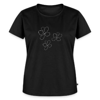 blumen blume - Frauen Premium Bio T-Shirt - Schwarz - Vorne - Selfina (174cm)