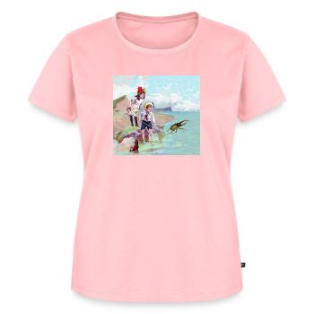 Children catching bugs - Frauen Premium Bio T-Shirt - Rosa - Vorne - AI Model Female 172 dark (172cm)