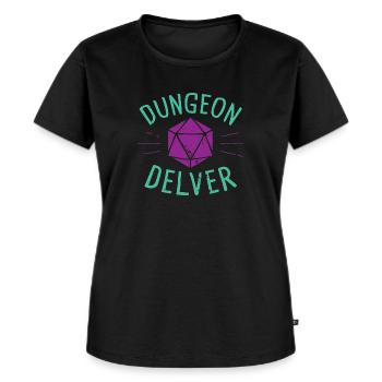Dungeon Delver violet auqa - Women's Premium Organic T-shirt - black - Front - Selfina (174cm)