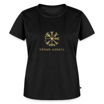 Agents urbains "Vegvisir" - T-shirt Premium bio Femme - noir - Devant - Selfina (174cm)