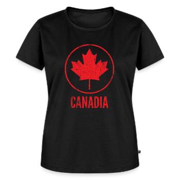 Kanada - Frauen Premium Bio T-Shirt - Schwarz - Vorne - Selfina (174cm)