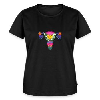 Utérus féminin - T-shirt Premium bio Femme - noir - Devant - Selfina (174cm)