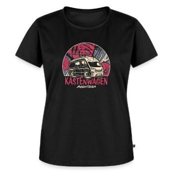 Kastenwagen - Abenteuer - Frauen Premium Bio T-Shirt - Schwarz - Vorne - Selfina (174cm)