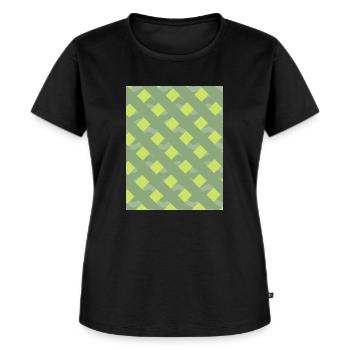 Grüne Linien - Frauen Premium Bio T-Shirt - Schwarz - Vorne - Selfina (174cm)