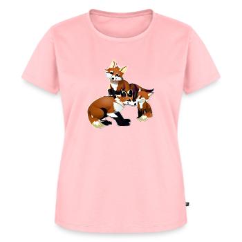 Renard avec des jeunes - T-shirt Premium bio Femme - rose - Devant - AI Model Female 172 dark (172cm)