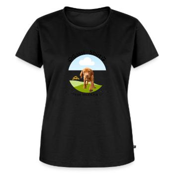 Chemise de chien, promenade de chien, Vizsla, tendance, moderne, chien - T-shirt Premium bio Femme - noir - Devant - Selfina (174cm)