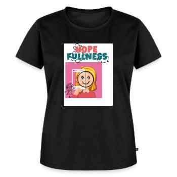 Hoffnung Fülle. Voller Hoffnung. Hoffen. - Frauen Premium Bio T-Shirt - Schwarz - Vorne - Selfina (174cm)