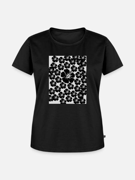 Black White Flower - Frauen Premium Bio T-Shirt - Schwarz