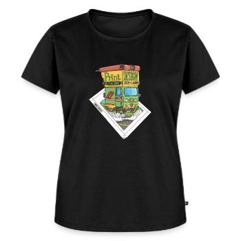 Graphic design, celebrating printing - Women's Premium Organic T-shirt - black - Front - Selfina (174cm)