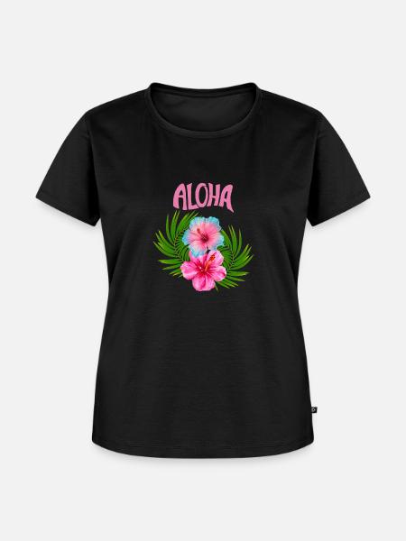 ALOHA Sommer T-Shirt Damen - Frauen Premium Bio T-Shirt - Schwarz