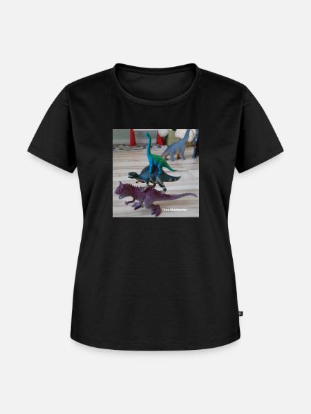 Dino musikanten - Frauen Premium Bio T-Shirt - Schwarz
