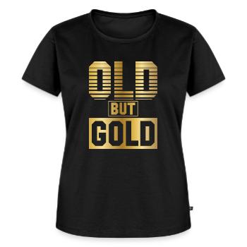Old but Gold - Frauen Premium Bio T-Shirt - Schwarz - Vorne - Selfina (174cm)