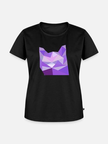 Katze niedrig poly pink - Frauen Premium Bio T-Shirt - Schwarz