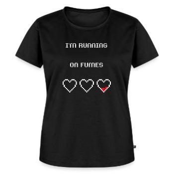 Erschöpfter Gamer - Frauen Premium Bio T-Shirt - Schwarz - Vorne - Selfina (174cm)