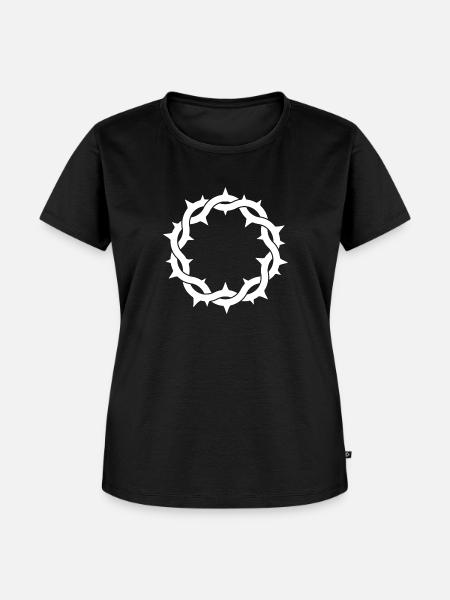 Dornenkrone - weiß - Frauen Premium Bio T-Shirt - Schwarz
